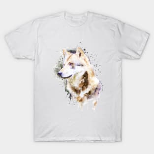 Watercolor Portrait - Wolf Profile T-Shirt